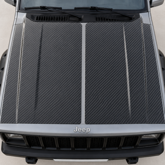 Indianhead Black Bonnet Blackout Air Release Self Adhesive Vinyl cut to size and shape for the prefect fit