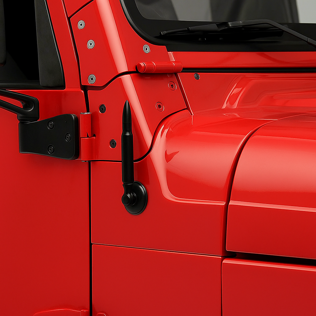 Bullet Style Radio Antenna – Jeep Aerial Kit by Indianhead (10-Piece Fitting Set) | Fits Jeep XJ, JL, JLU, JKU, Gladiator & More