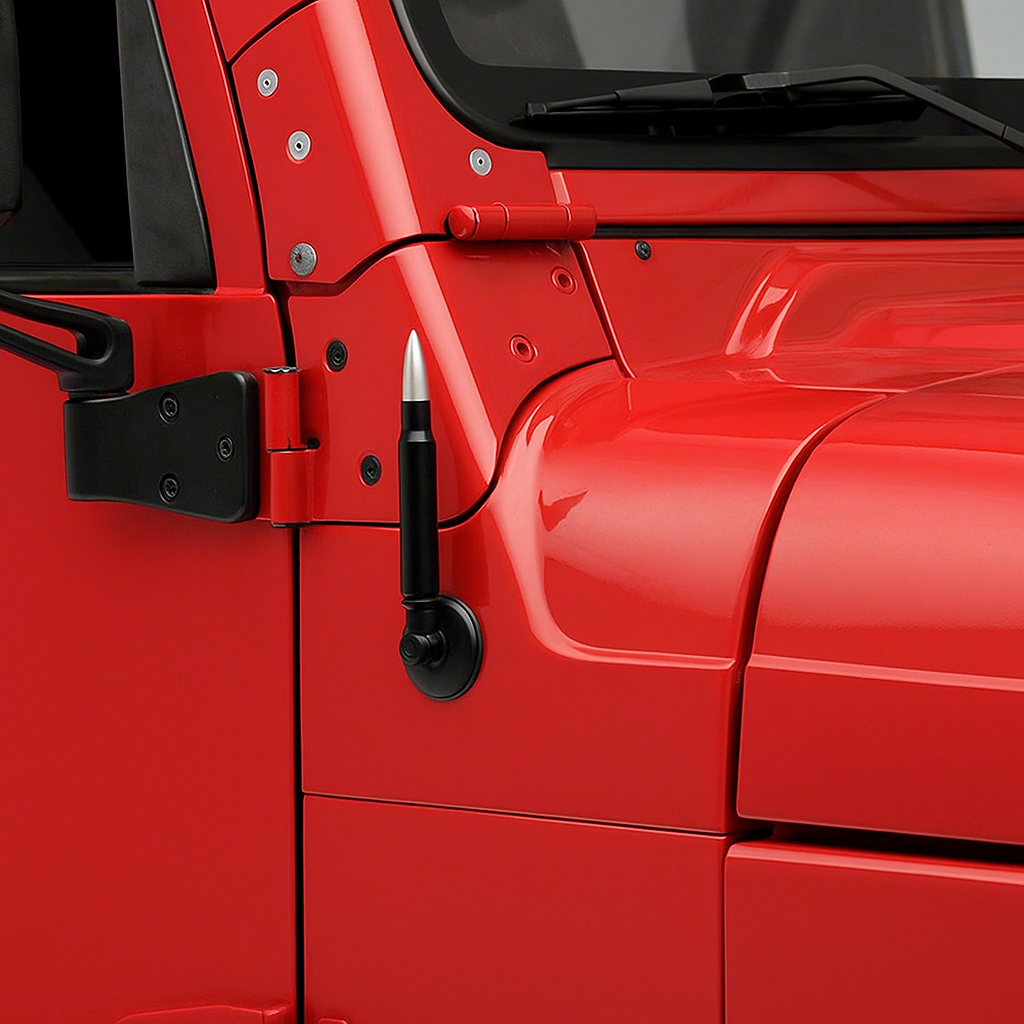 Bullet Style Radio Antenna – Jeep Aerial Kit by Indianhead (10-Piece Fitting Set) | Fits Jeep XJ, JL, JLU, JKU, Gladiator & More